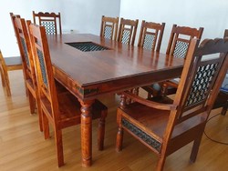 Large table with 10 chairs