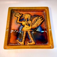 Stove tile with a fairy tale figure from Romhány tile stove, tile image