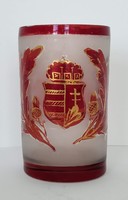 Kossuth címeres antik üveg Emlék pohár