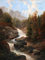 19.Sz. Tarpatak Waterfall 100x75cm High Tatras | miller brodszky