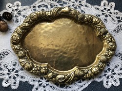 For Katicakreativ - handmade - oval copper tray with a plastic fruit pattern