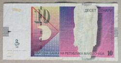 Macedónia 10 Denari 2001 F