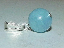 California aquamarine mineral sphere pendant