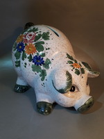 Cute ceramic pig money box figurine marked not small