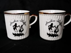 Cseh Eichwald, barázdált felületű, porcelán  hosszú kávés, forró csokis, teás bögre