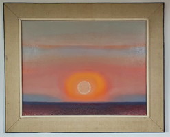 Desi József: sunset, oil painting
