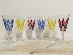 6 pcs vmc reims french crystal champagne glass - showcase condition