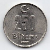 Törökország 250 BIN (ezer) török Lira, 2003