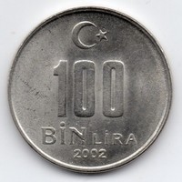 Törökország 100 BIN (ezer) török Lira, 2002