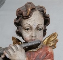 Baroque, wooden angel! Very beautiful piece, in beautiful condition compared to its age! Its size is about 40cm!