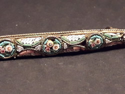 Murano micro mosaic badge brooch