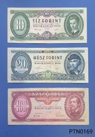 1949-es Rákosi-címer bankjegy sor 10 / 20 / 100 forintos lot.