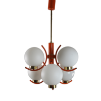 Szarvasi Sputnik chandelier - sphere with bulbs - space age - orange, gold