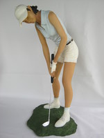 Golf player golfer woman sculpture large size 44 cm