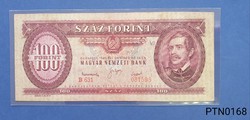 1949-es Rákosi- címeres 100 forintos bankjegy VF (B 631 / 081595)