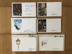Old New Year mini postcards, greeting cards - price / pc