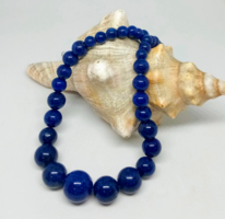 Lapis lazuli, 6-14 mm-s gyöngyökből készült nyaklánc