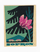 Sopron - az 1960-as évekből származó bőrönd címke