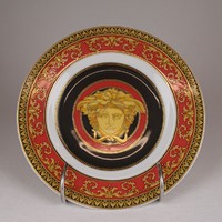 1E452 rosenthal versace gilded decorative plate 18 cm
