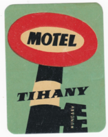 Motel Tihany - az 1960-as évekből származó bőrönd címke