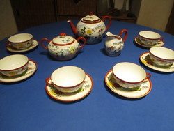 Amazing delicious thin Chinese 6 eyes. Tea set at the bottom indicating beautiful condition by hand painting