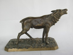 A bronze or copper deer statue is a heavy piece