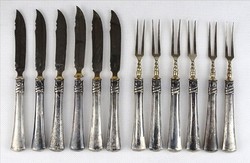 1G992 old stahl set of silver cutlery for 6 people