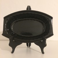 Glazed fried casserole bowl in black - ceramic bowl