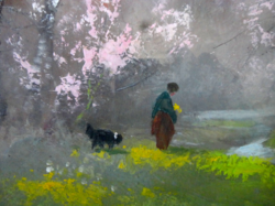 László Kézdi-Kovács spring walk - oil painting