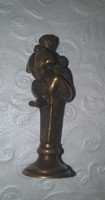 Ritka erotikus bronz kisplasztika, szobor