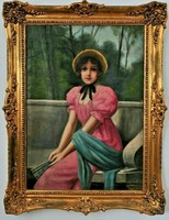 Czene Bélának tulajdonítva (1880-1944) Gyönyörű lány portréja