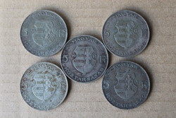 5 pcs kossuth 5 ft coin 1947