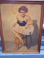 Miklós Tóth, ballerina c. Creation of oil on canvas in wooden frame.