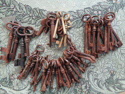 60 pcs antique wrought iron collar keys