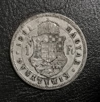 ★ 1891 Ferenc józsef 1 forint about ★ fiumei coat of arms ★ fake ★ perimira! ★