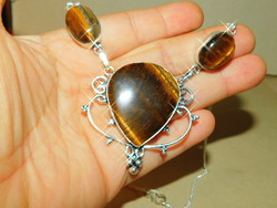 Tiger eye mineral stony coli necklace