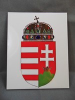 Magyar címeres csempe kép , zománcfestett