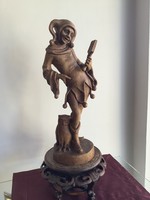 48Cm detailed harlequin wood carving from the 50s.