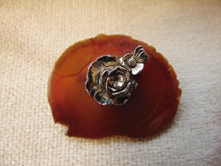 Gold-plated gilded rose brooch
