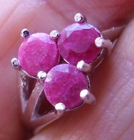 925 Silver ring, 18.5 / 58 mm, with natural rubies