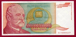 31 Jugoszláv 500 000 000 000 dinár 1993