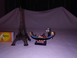 Retro souvenir, souvenir - two pieces together - eiffel tower, venetian gondola