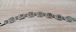 Action !! Silver-plated Swiss 5 rappen unique rare coin bracelet