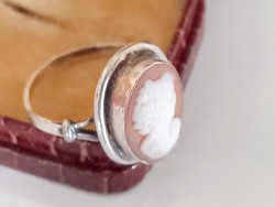 Ezüst gyűrű kámeával
