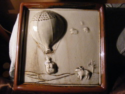 retro Hőlégballon kerámia kép