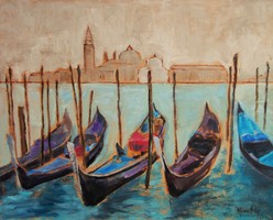Velencei gondolák (Venezia) (40x50)