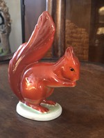 Hollóházi porcelán mókus figura