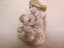 Retro ... anya gyermekével Polonne porcelán figura