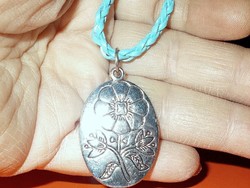 Amulett Virág Türkizkék Vintage Tibeti Ezüst Nyaklánc