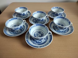 Nagyon szép, régi, kék színű kínai porcelán teáskészlet